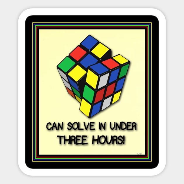 RUBIKS CUBE FOR THE PUZZLED PUZZLER Sticker by PETER J. KETCHUM ART SHOP